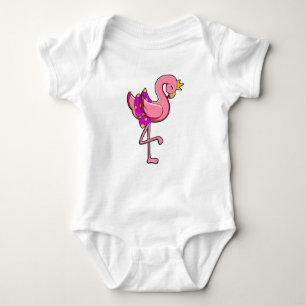 Flamingo mit Kronen und Rock Baby Strampler