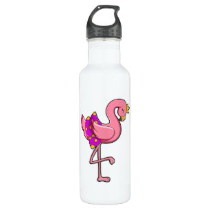 Flamingo mit Kronen und Rock Edelstahlflasche