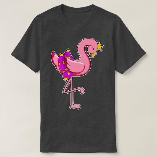 Flamingo mit Kronenrock T-Shirt (Design vorne)