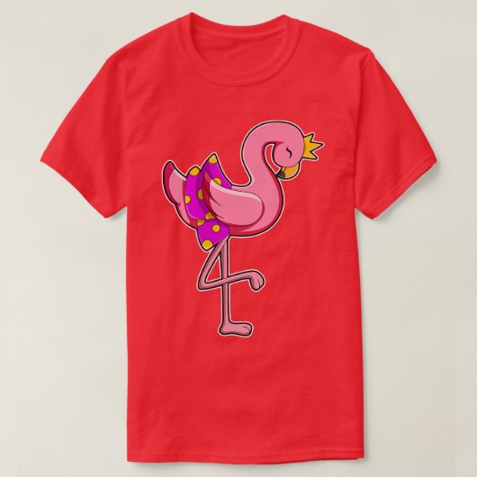 Flamingo mit Kronenrock T-Shirt (Design vorne)