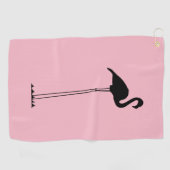 Flamingo mit langer Silhouette Golfhandtuch (Horizontal)