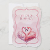 Flamingo mit Liebe am Muttertag Feiertagskarte (Vorderseite)
