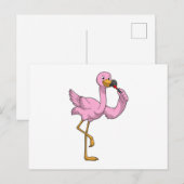 Flamingo mit Lippenstift Postkarte (Vorne/Hinten)