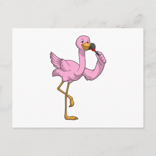 Flamingo mit Lippenstift Postkarte (Vorderseite)