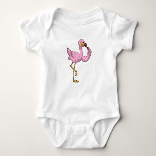 Flamingo mit Lipstick Baby Strampler (Vorderseite)