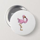 Flamingo mit Lipstick Button (Vorne & Hinten)
