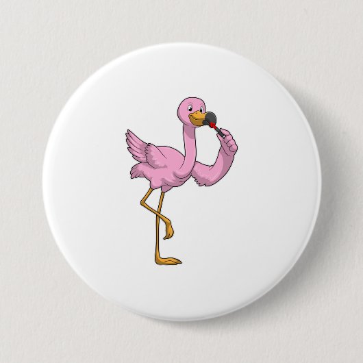 Flamingo mit Lipstick Button (Vorderseite)