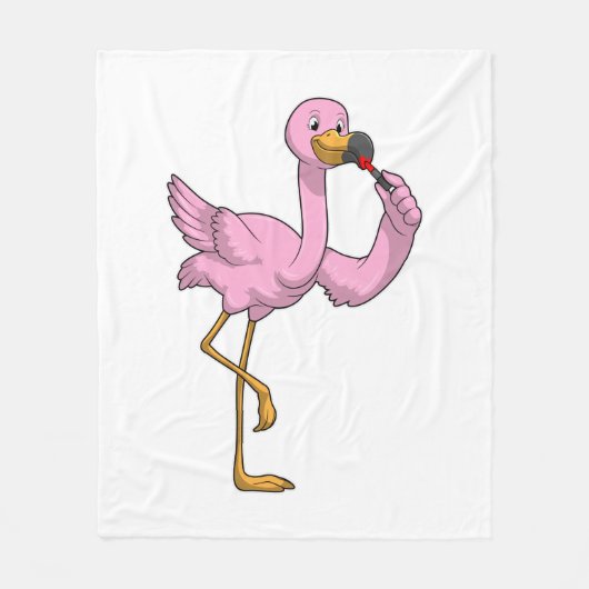 Flamingo mit Lipstick Fleecedecke (Vorderseite)