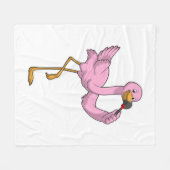 Flamingo mit Lipstick Fleecedecke (Vorderseite (Horizontal))
