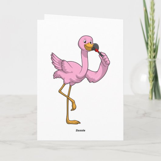 Flamingo mit Lipstick Karte (Rückseite)