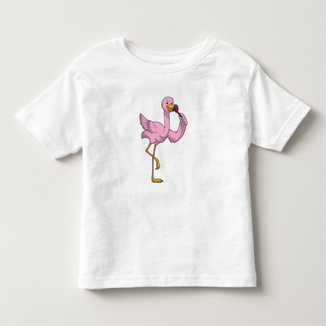 Flamingo mit Lipstick Kleinkind T-shirt (Vorderseite)