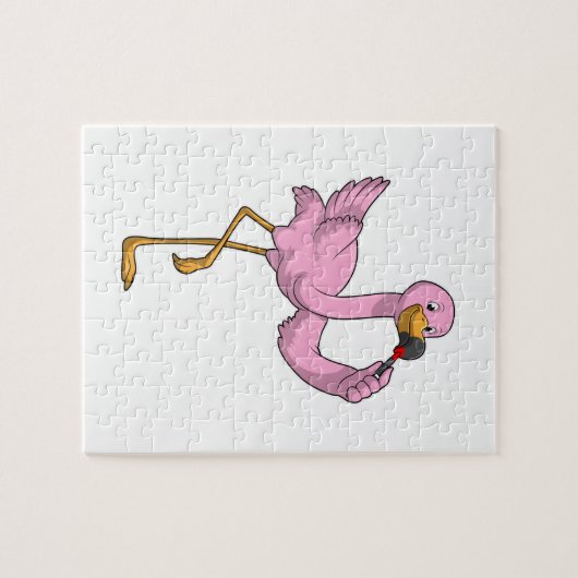 Flamingo mit Lipstick Puzzle (Horizontal)