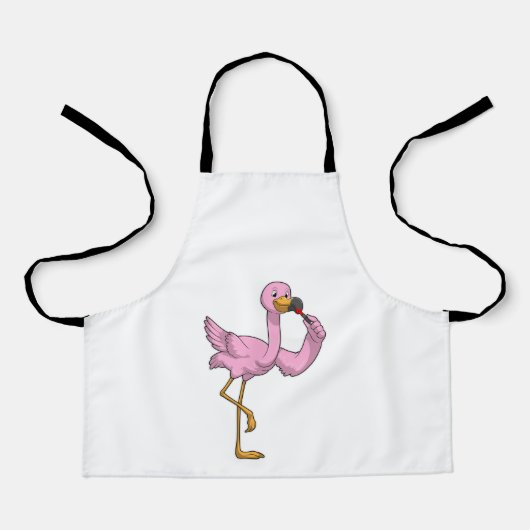 Flamingo mit Lipstick Schürze (Vorderseite)