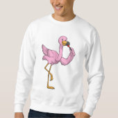 Flamingo mit Lipstick Sweatshirt (Vorderseite)