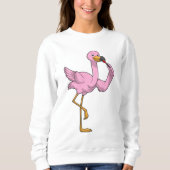 Flamingo mit Lipstick Sweatshirt (Vorderseite)