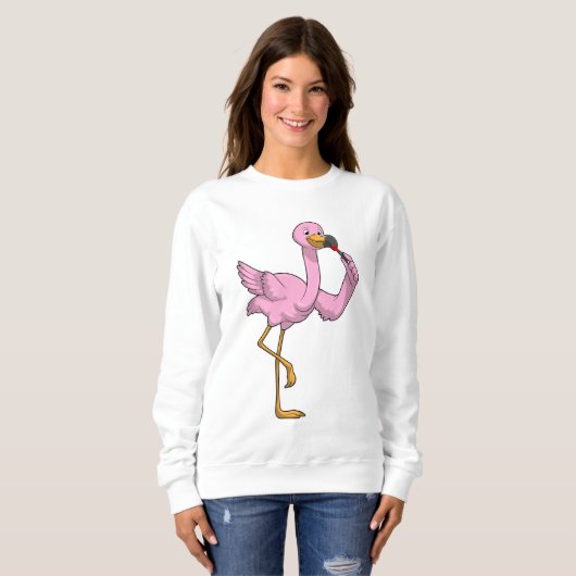 Flamingo mit Lipstick Sweatshirt (Vorne ganz)