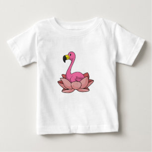 Flamingo mit Lotus-Blume Baby T-shirt