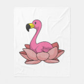 Flamingo mit Lotus-Blume Fleecedecke (Vorderseite)