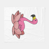 Flamingo mit Lotus-Blume Fleecedecke (Vorderseite (Horizontal))