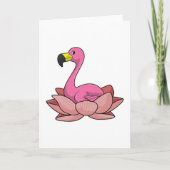 Flamingo mit Lotus-Blume Karte (Vorderseite)