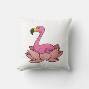 Flamingo mit Lotus-Blume Kissen