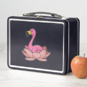 Flamingo mit Lotus-Blume Metall Brotdose (Beispiel)