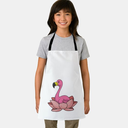 Flamingo mit Lotus-Blume Schürze (Insitu)