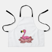 Flamingo mit Lotus-Blume Schürze (Vorderseite)