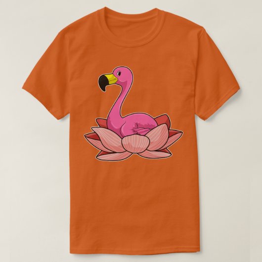 Flamingo mit Lotus-Blume T-Shirt (Design vorne)