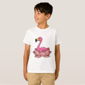 Flamingo mit Lotus-Blume T-Shirt (Vorne ganz)