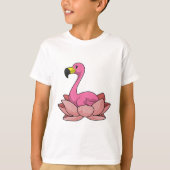 Flamingo mit Lotus-Blume T-Shirt (Vorderseite)
