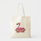 Flamingo mit Lotus-Blume Tragetasche (Vorne)