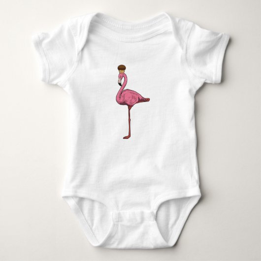 Flamingo mit Muffin Baby Strampler (Vorderseite)