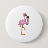 Flamingo mit Muffin Button (Vorderseite)