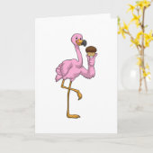 Flamingo mit Muffin Karte (Gelbe Blume)