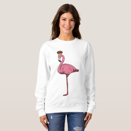 Flamingo mit Muffin Sweatshirt (Vorne ganz)