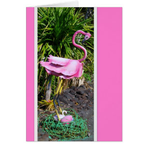 Flamingo mit Nest-Briefkasten-Karte