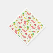 Flamingo mit niedlichen tropischen Früchten im Som Serviette (Ecke)