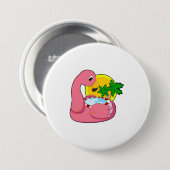Flamingo mit Pool Button (Vorne & Hinten)
