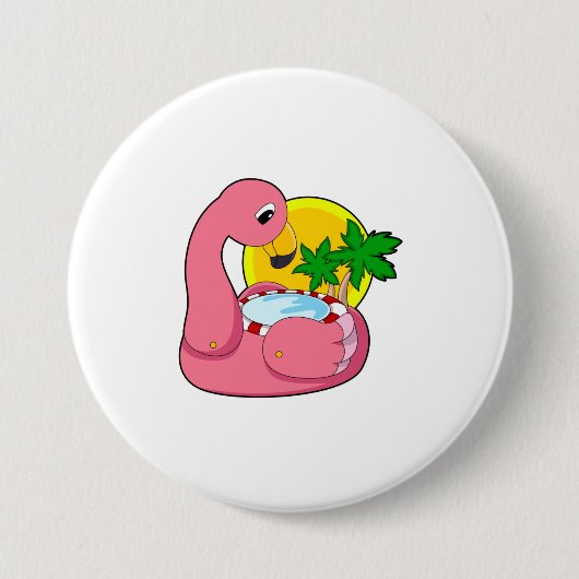 Flamingo mit Pool Button (Vorderseite)