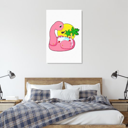 Flamingo mit Pool Leinwanddruck (Insitu (Schlafzimmer))