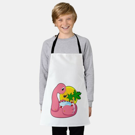 Flamingo mit Pool Schürze (Getragen)