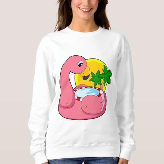 Flamingo mit Pool Sweatshirt (Vorderseite)
