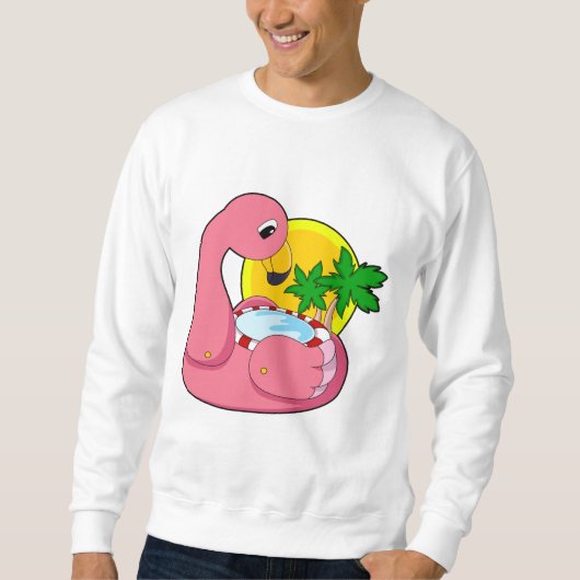 Flamingo mit Pool Sweatshirt (Vorderseite)