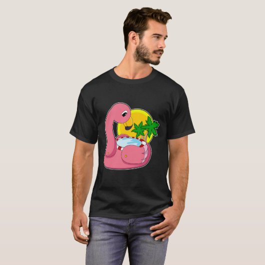 Flamingo mit Pool T-Shirt (Vorne ganz)