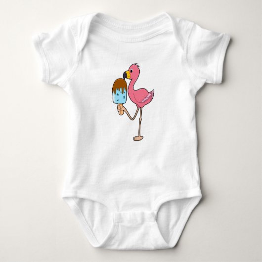 Flamingo mit Popsicle Baby Strampler (Vorderseite)