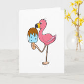 Flamingo mit Popsicle Karte (Gelbe Blume)