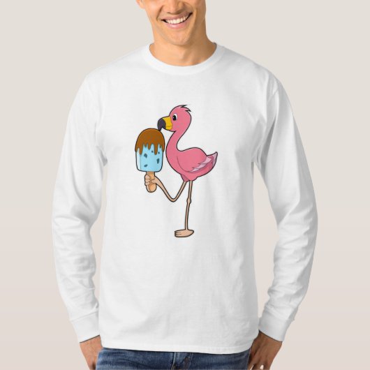 Flamingo mit Popsicle T-Shirt (Vorderseite)