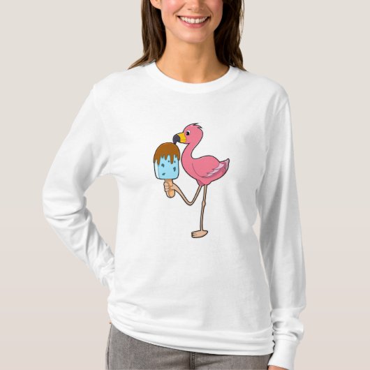 Flamingo mit Popsicle T-Shirt (Vorderseite)