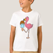 Flamingo mit Popsicle T-Shirt (Vorderseite)